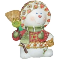 Новогодняя декоративная фигурка "Снеговик с метлой" 15061 артикул 2028b.