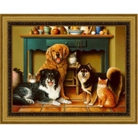 Постер "Кошки и собаки", 30 см х 40 см артикул 2239b.