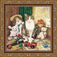 Постер "Кот и игрушки", 30 см х 40 см артикул 2255b.
